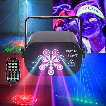 New LED Stage Light Laser Projector Disco Lamp With Voice Control Sound Party Lights For Home DJ Laser Show Party Lamp