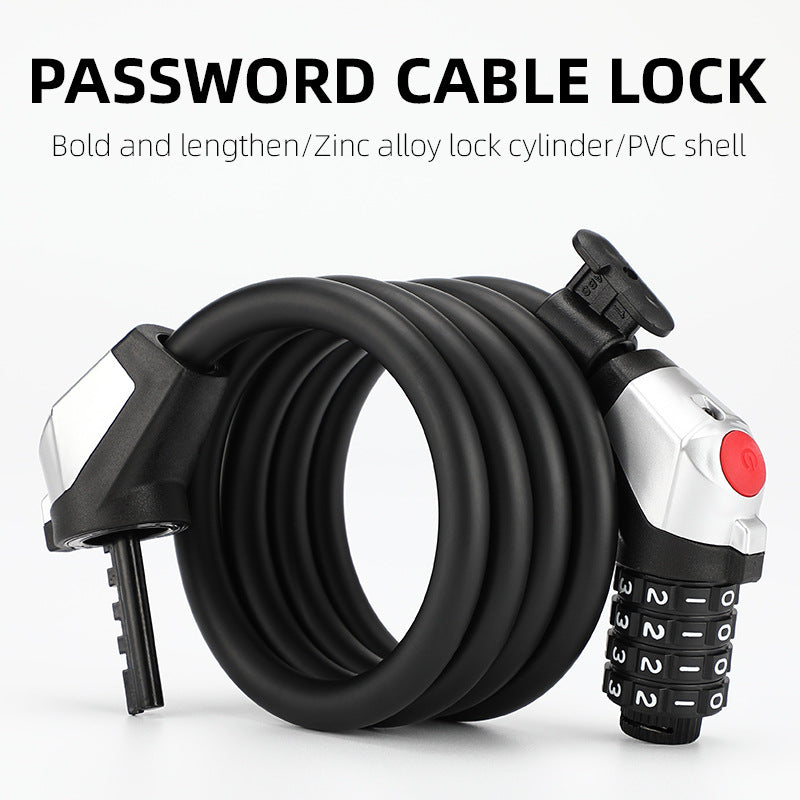 Bicycle Anti-theft 4-digit Code Lock With Light Alloy Core Lightweight Security Lock