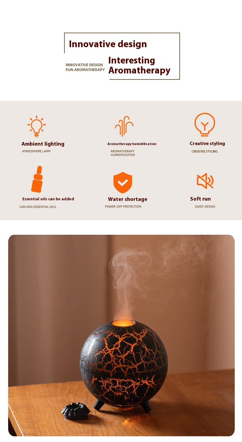 Creative Planet Colourful Atmosphere Lamp USB Humidifier 200ML Water Tank Can Add Essential Oil Household Mini Aroma Diffuser