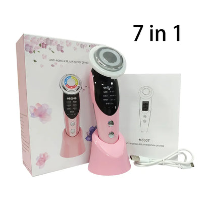 7 in 1 Face Lift Massager RF EMS Microcurrent Skin Rejuvenation Facial Light Mesotherapy Anti Aging Wrinkle Beauty Apparatus