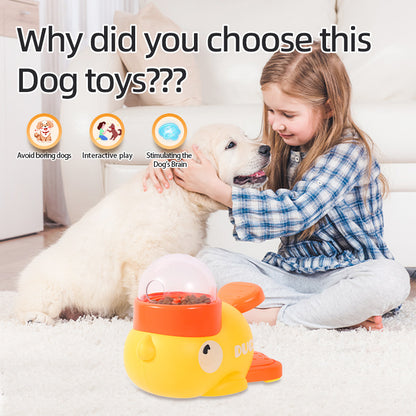 Dog Puzzle Feeder Interactive Pet Food Treat Dispenser Cartoon Duck Design Anti-slip Pets Automatic Feeder Toys For Dog Training Pet Products