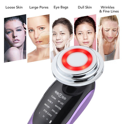 7 in 1 Face Lift Massager RF EMS Microcurrent Skin Rejuvenation Facial Light Mesotherapy Anti Aging Wrinkle Beauty Apparatus