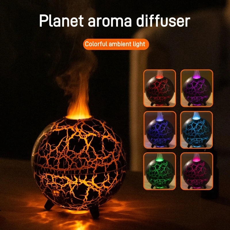 Creative Planet Colourful Atmosphere Lamp USB Humidifier 200ML Water Tank Can Add Essential Oil Household Mini Aroma Diffuser